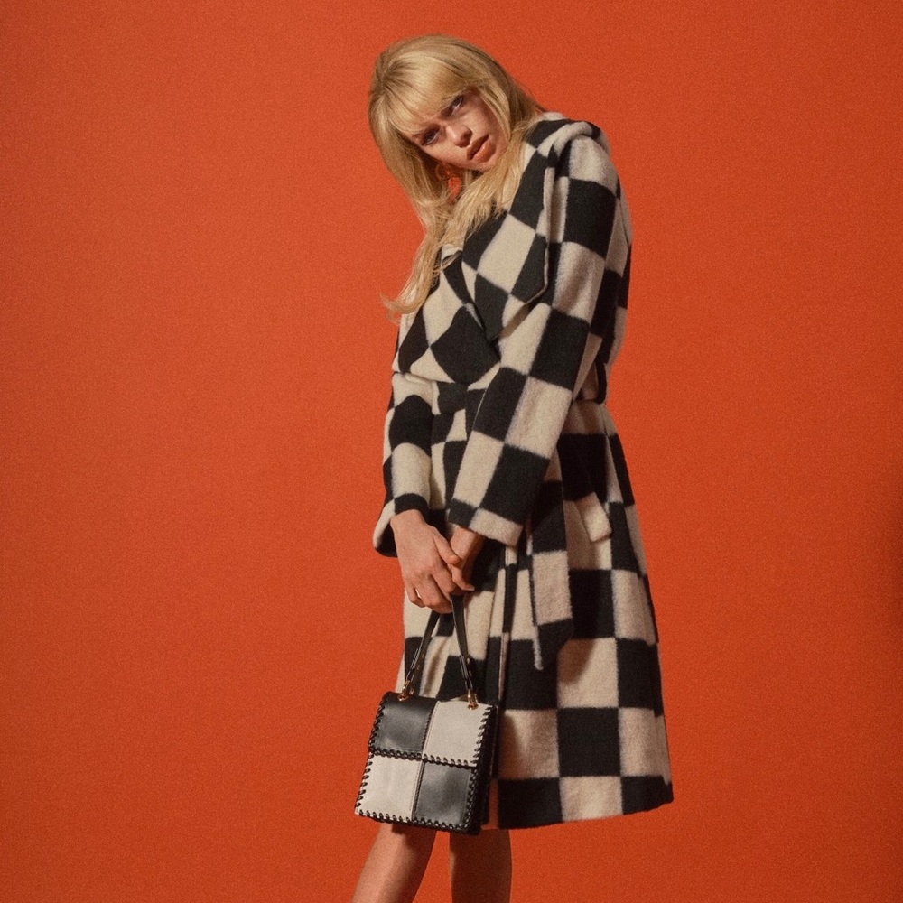 Hutch Juni checkered coat Small NWT
